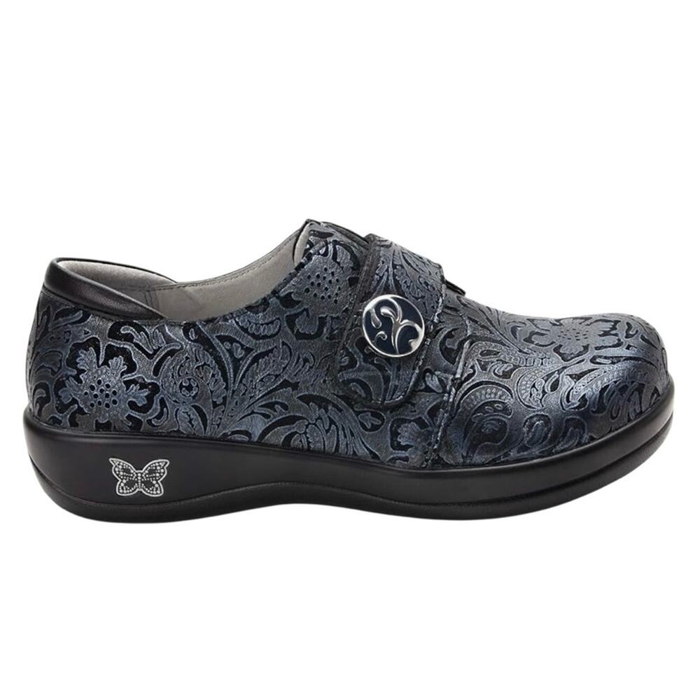 Alegria Joleen Mary Jane Clogs 42 Navy Black Tooled Leather Professional Career